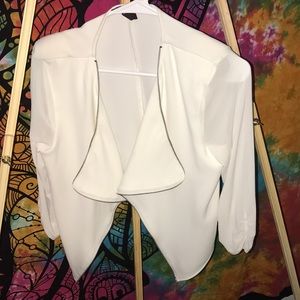 formal white crop jacket